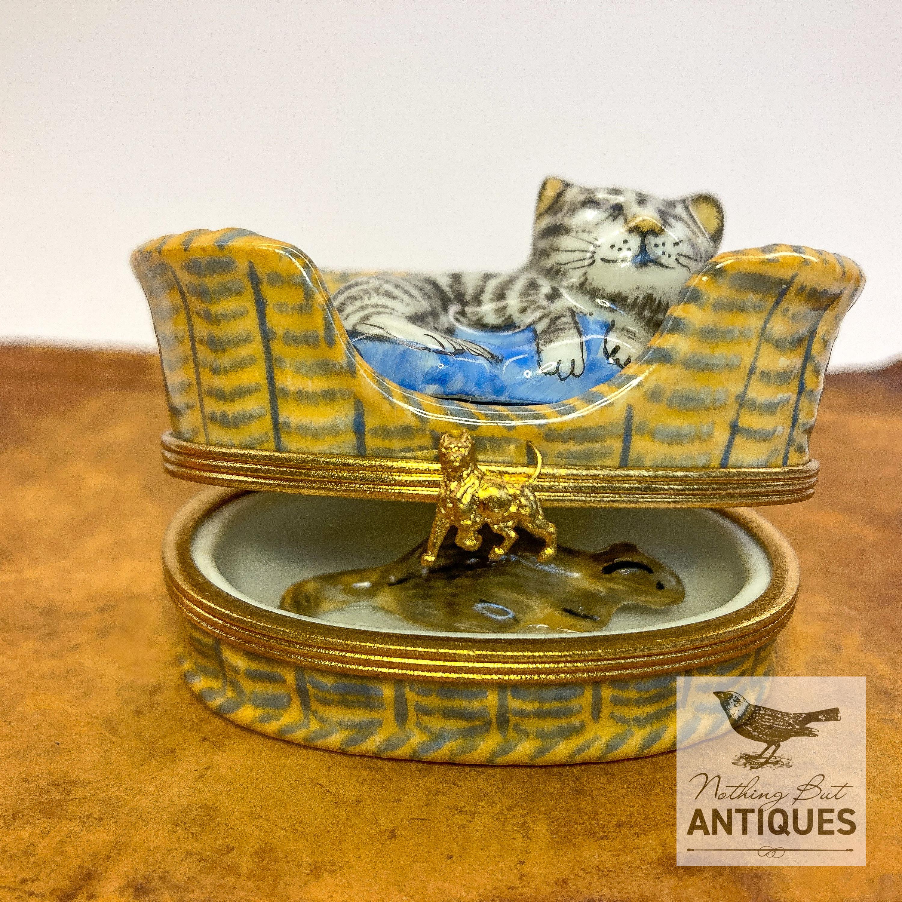 Limoges Cat Trinket Box - Etsy
