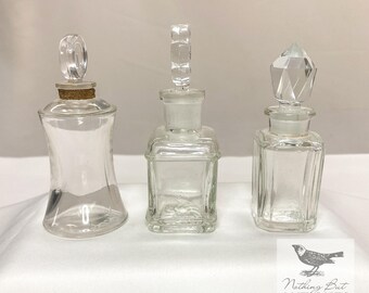 ヴィンテージ　香水瓶 ヴィンテージ香水瓶、エッチング加工、クリスタル製、ユニークな