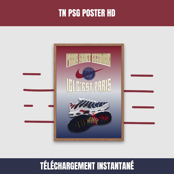 Poster TN PSG Ici c'est Paris Téléchargement HD Lifestyle foot affiche