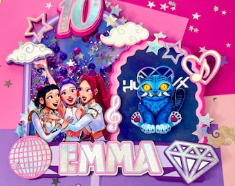 Kpop Inspired Cake Topper • Personalized 3D Birthday Decoration • Custom Name & Age Party Decor
