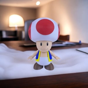 Toad 3D Printed Model - Super Mario Game Collectible Figurine fan art desk pet