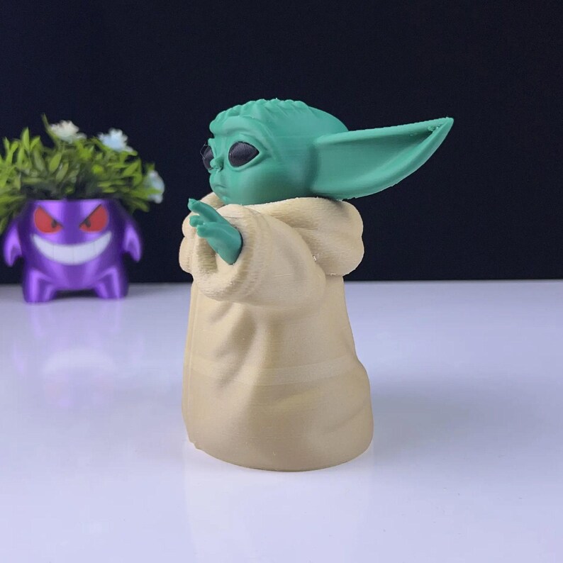 Baby Yoda 3D Printed Model - Mandalorean Game Collectible Figurine fan art desk pet imagem 3