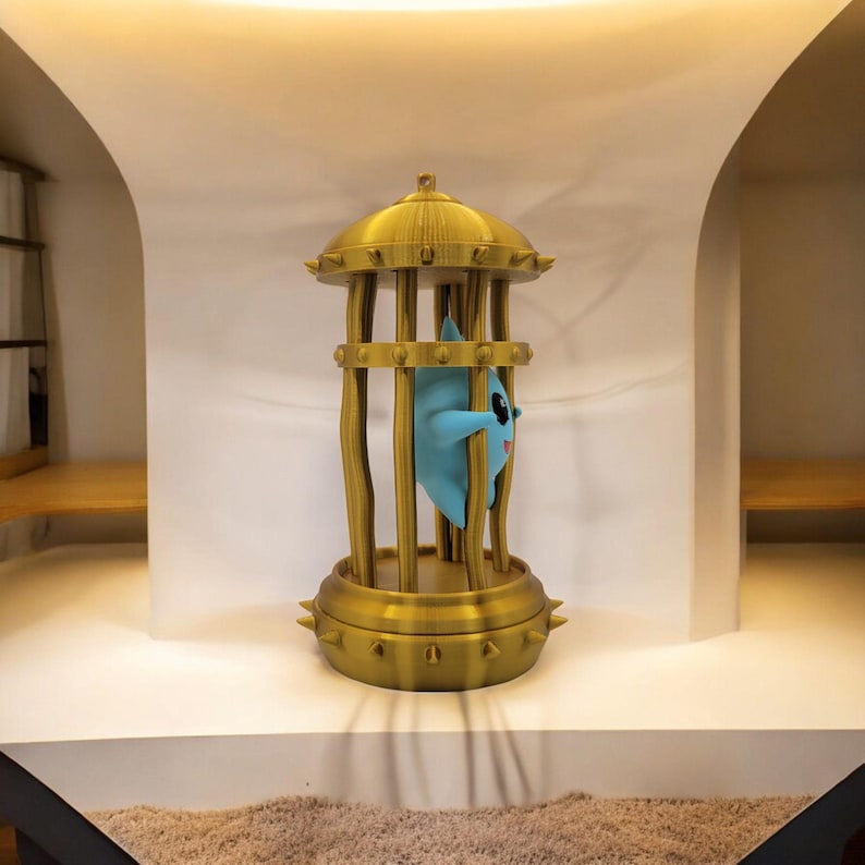 Lumalee in Cage 3D Printed Model - Super Mario Bros Game Collectible Figurine fan art desk pet image 4