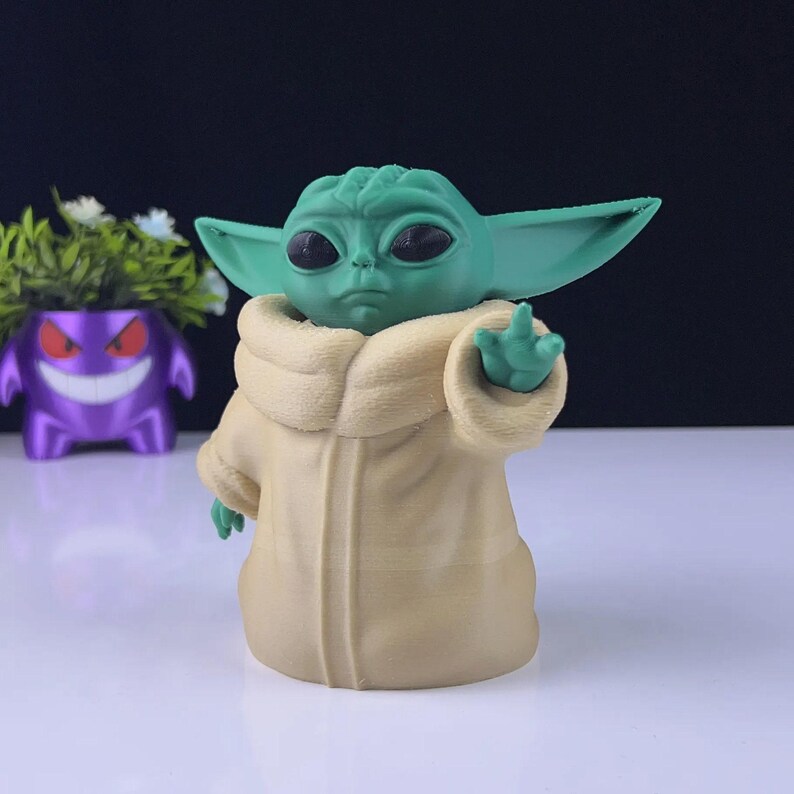 Baby Yoda 3D Printed Model - Mandalorean Game Collectible Figurine fan art desk pet imagem 5