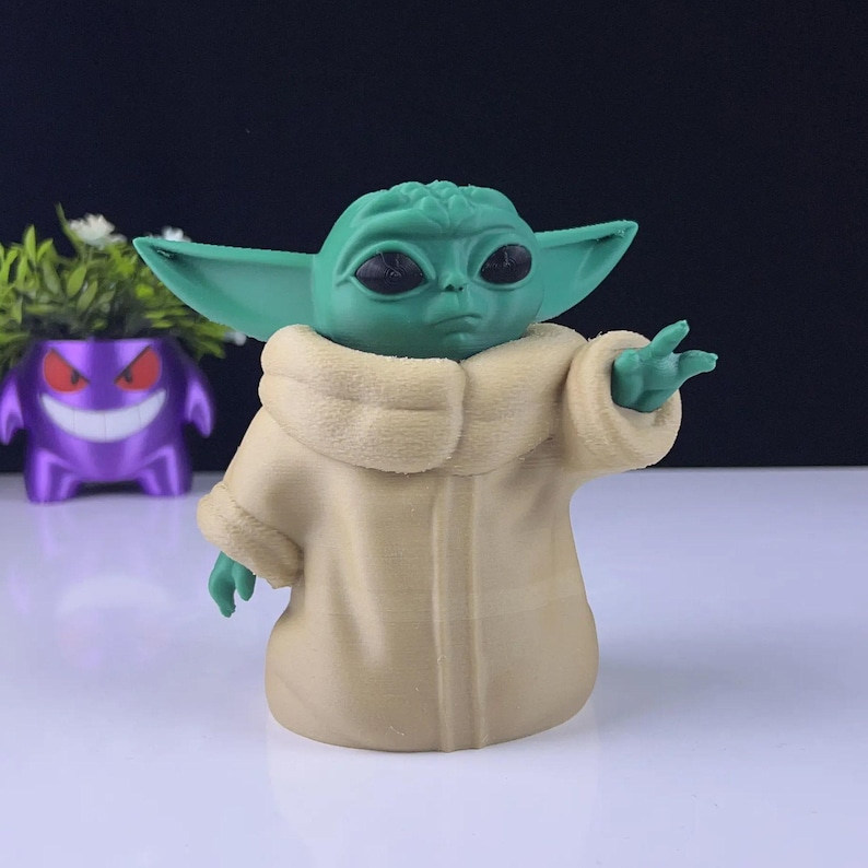 Baby Yoda 3D Printed Model - Mandalorean Game Collectible Figurine fan art desk pet imagem 8