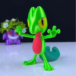 Treecko 3D Printed Model - Pokemon Game Collectible Figurine fan art desk pet