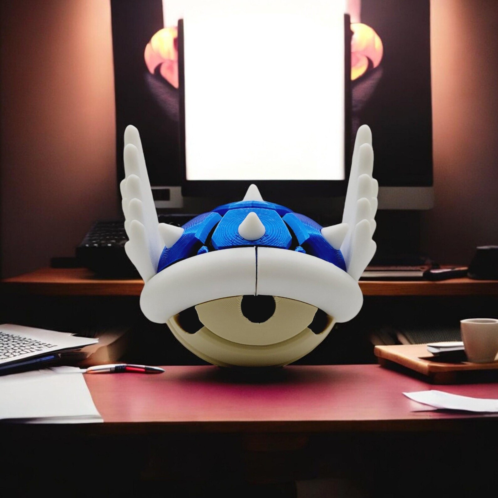 Winged Shell Mario Winged Turtle Shell 3D Printed Model - Super Mario Game Collectible ...