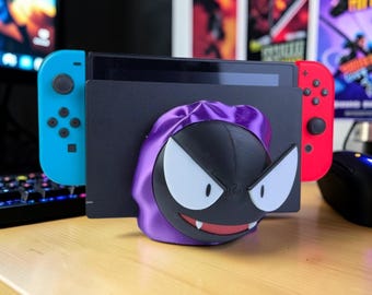 Gastly Nintendo Switch Dock Cover - 3d Printed Pokemon Inspired Fan Art - Gamer Desk Decor  and  Accessory