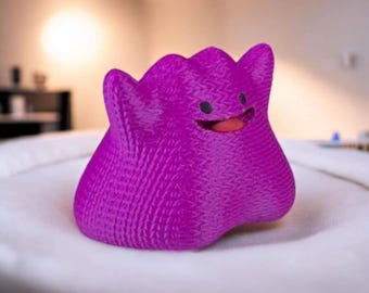 Knitted Ditto 3D Printed Model - Pokemon Game Collectible Figurine fan art desk pet