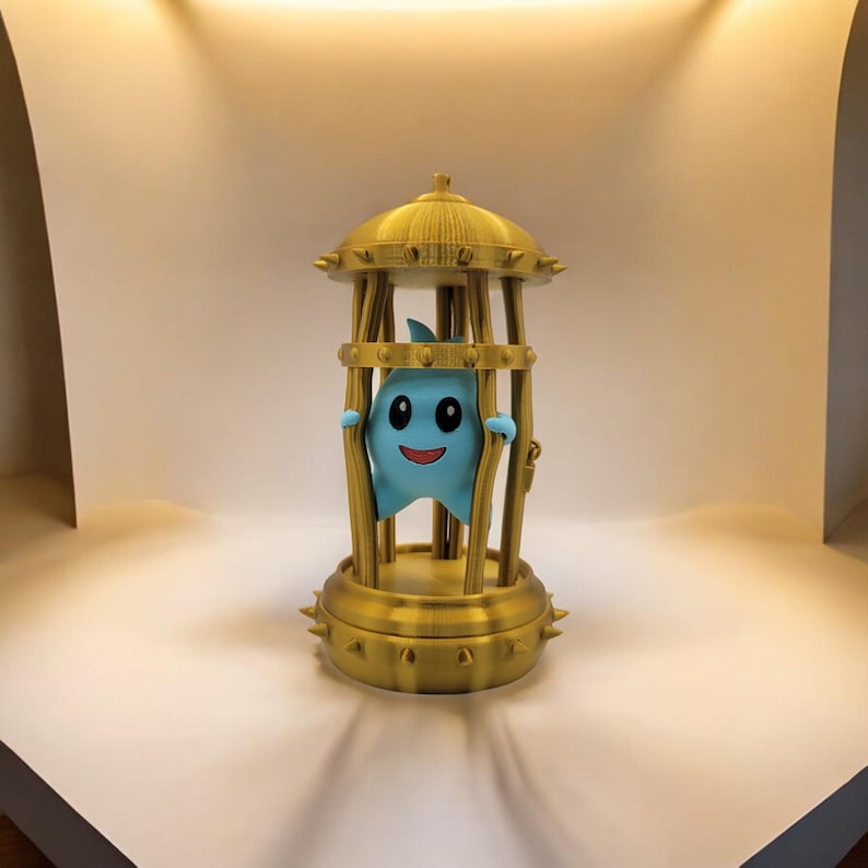 Lumalee in Cage 3D Printed Model - Super Mario Bros Game Collectible Figurine fan art desk pet image 9