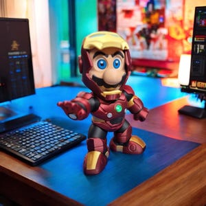 Iron Mini Man 3D Print - Super Mario Marvel Mashup Figure