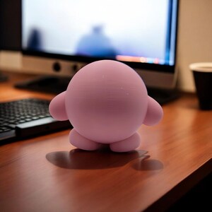 Captain America Kirby 3D Printed Model - Kirby Game Collectible Figurine fan art desk pet image 4
