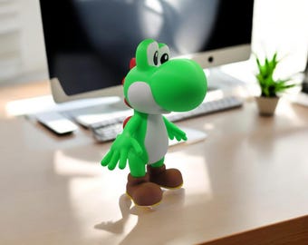 Yoshi 3D Printed Model - Super Mario Game Collectible Figurine fan art desk pet