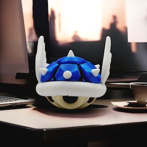 Winged Turtle Shell 3D Printed Model - Super Mario Game Collectible Figurine fan art desk pet