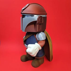 Modelo impreso en 3D de Mariolorian - Figura coleccionable del juego Super Mario - Mandalorian, arte de fan para escritorio imagen 2