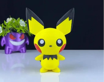 Pichu 3D Printed Model - Pokemon Game Collectible Figurine fan art desk pet