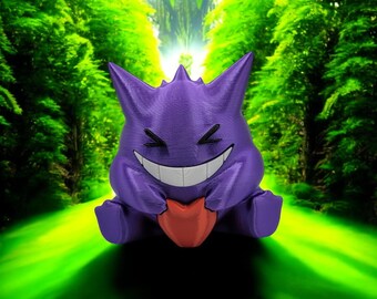 Heartful Gengar 3D Printed Model - Pokemon Game Collectible Figurine fan art desk pet