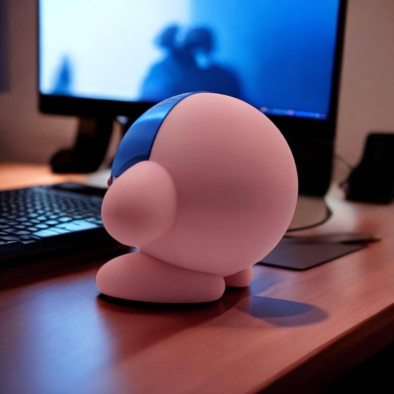 Captain America Kirby 3D Printed Model - Kirby Game Collectible Figurine fan art desk pet image 5