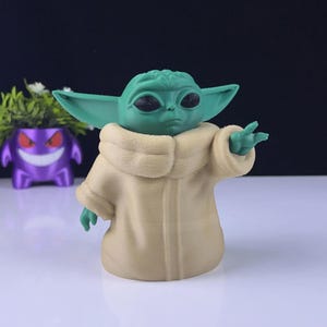 Baby Yoda 3D Printed Model - Mandalorean Game Collectible Figurine fan art desk pet imagem 7