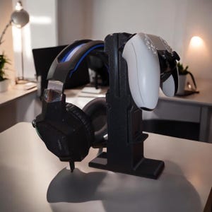 Universal Gaming Controller Tower | Controller Stand  and  Headphone Hanger - Custom 3d Printed Accessory
