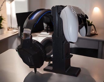 Universal Gaming Controller Tower | Controller Stand  and  Headphone Hanger - Custom 3d Printed Accessory