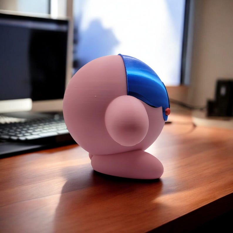 Captain America Kirby 3D Printed Model - Kirby Game Collectible Figurine fan art desk pet image 3