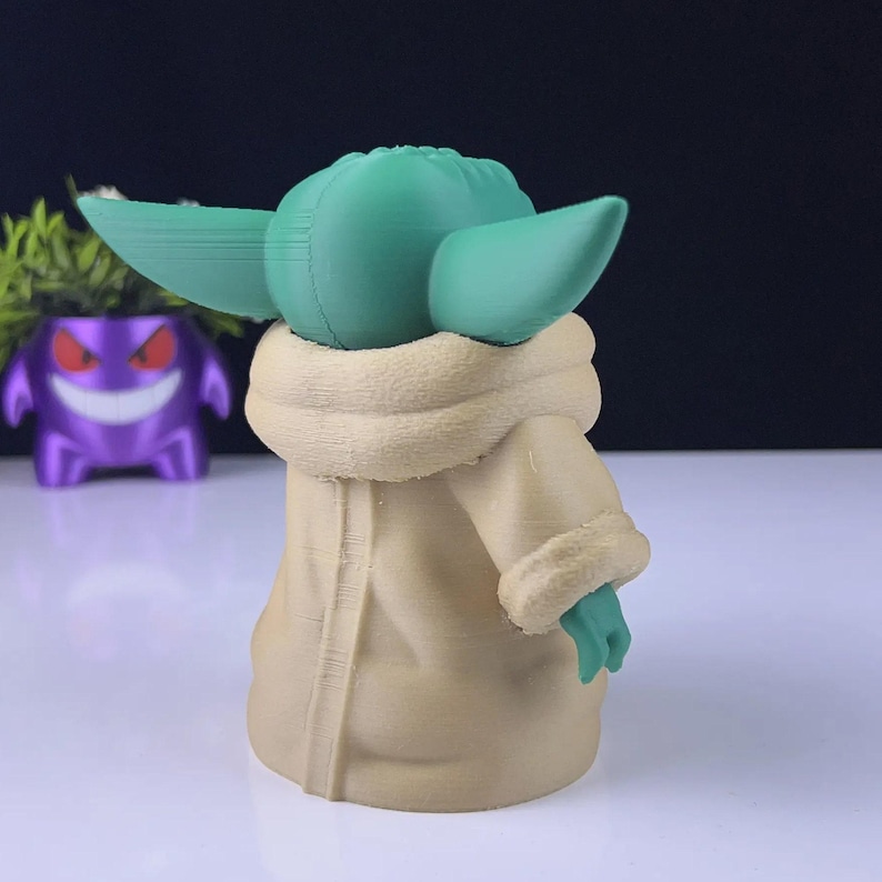 Baby Yoda 3D Printed Model - Mandalorean Game Collectible Figurine fan art desk pet imagem 6