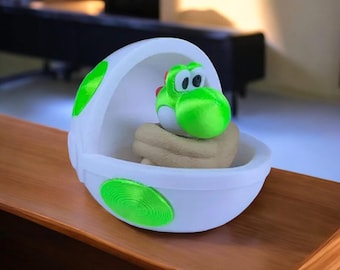 Baby Yoshi 3D Printed Model - Super Mario Game Collectible Figurine fan art desk pet