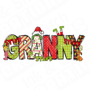 GRANNY Grinch Christmas, Transparent background, 300 or better dpi, png image file