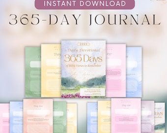 Digital Daily Journal, 365 Daily Prayer Journal for Women | 2025 Pastel Bible Verses, Daily Devotional | Goodnotes PDF, iPad