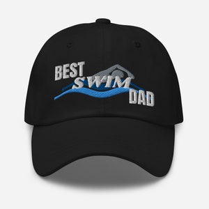 El mejor gorro de natación para papá muestra tu aprecio por el nadador, gorro con temática de nadador, diseño personalizado único, letras bordadas, regalo para entusiastas náuticos, el mayor fanático para papá
