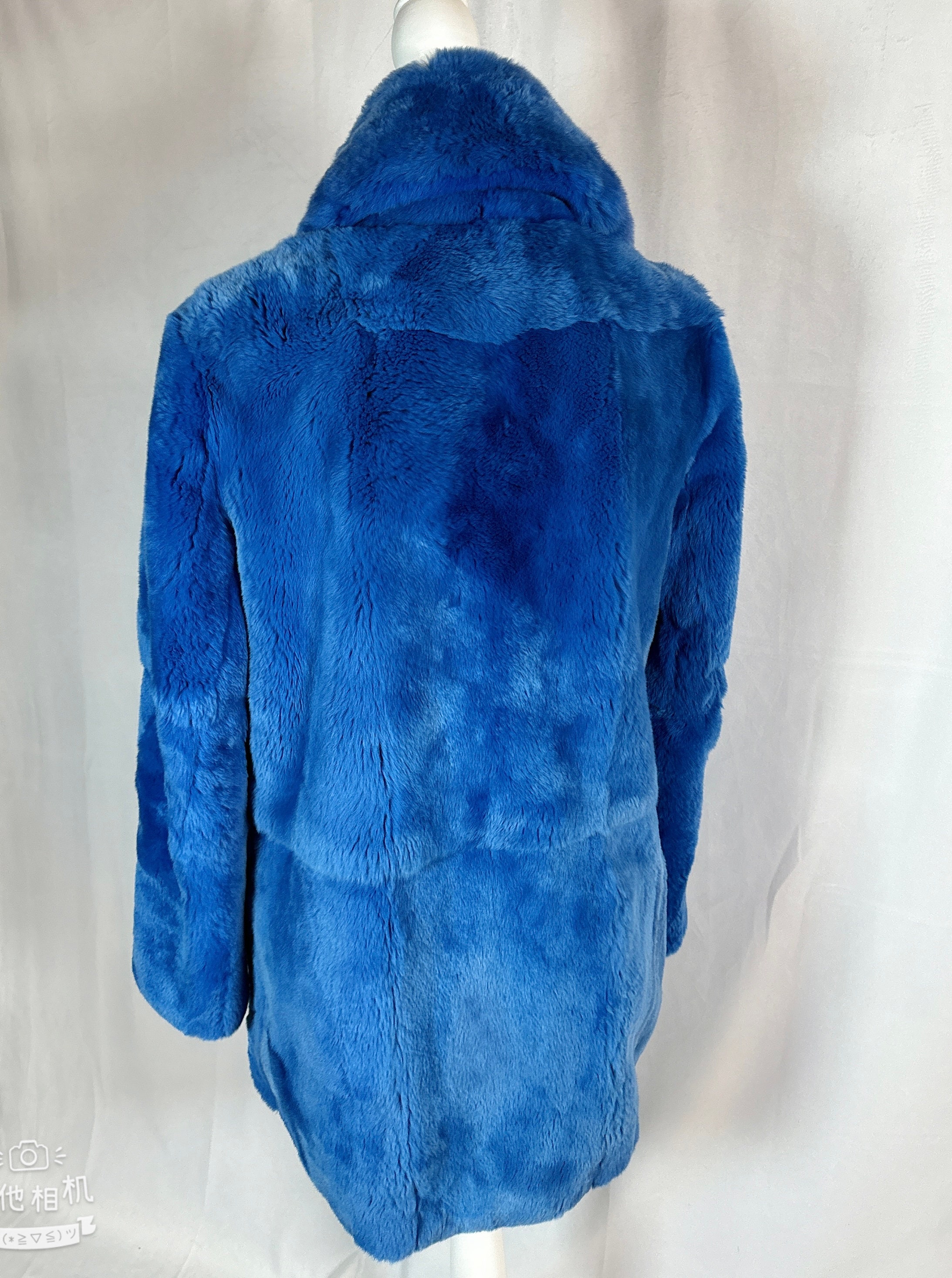 Maje blue clearance fur coat