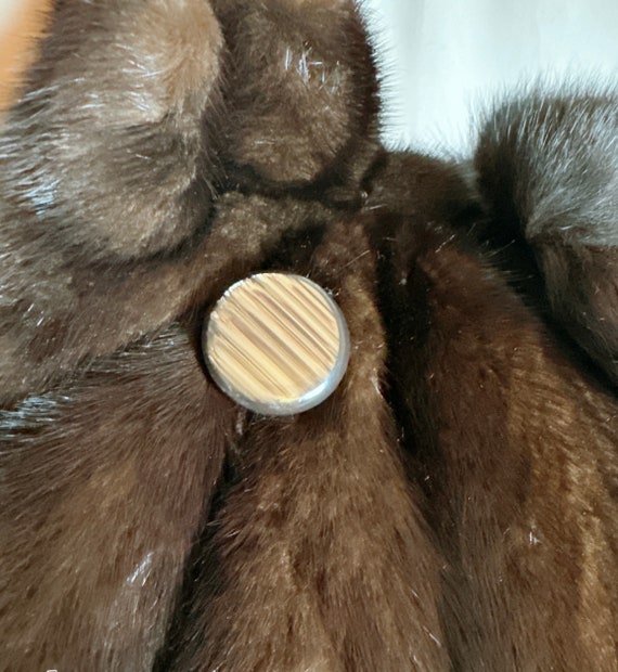 Mahogany Mink Fur Coat with Hood, Female Mink, Fu… - image 8