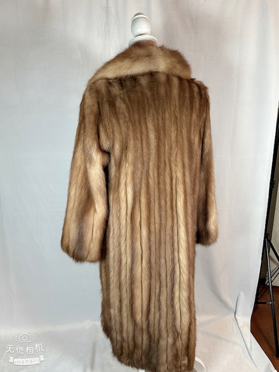 Golden Brown Fur Coat, Stone Marten Sable Fur, Si… - image 3