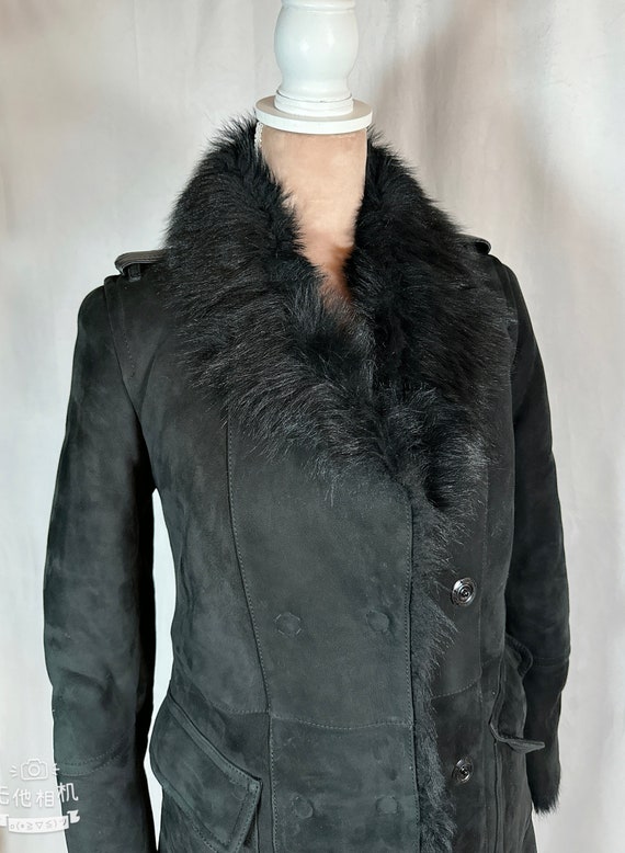 Burberry Black Coat, Shearling Lambskin Coat, Wom… - image 2