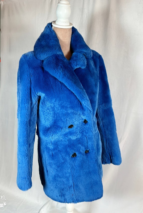 Maje blue shop fur coat