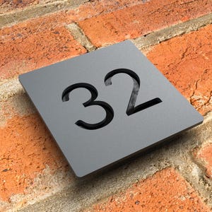 Anthracite Grey number plaque. Exam room numbers. Door number sign. Apartment number. Hotel room numbers