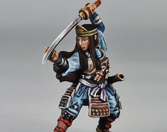 3d printed Female Samurai 32mm, DnD, Pathfinder, tabletop, Wargame, Fantasy, RPG
