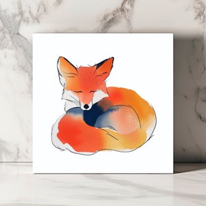 Watercolor Fox Greeting Card, Birthday or All-Occasion Card with Charming Fox Illustration, Eco-Friendly and Unique