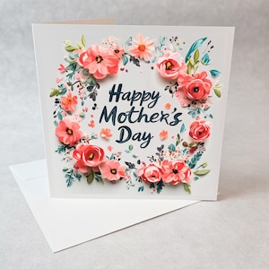 Carte Bonne Fête Maman Fleurs, Carte Couronne Fleurie, Carte Maman Fleurs Orange, Carte Printanière Maman