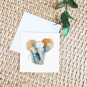 Elephant Sketch Artwork Greeting Card Animal Illustration Unique Elephant Birthday Card Artistic Wildlife Stationery