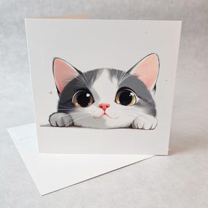 Carte Chaton Mignon, Carte Amoureux des Chats, Carte Anniversaire Chat, Carte Pensée, Carte Animaux Drôle