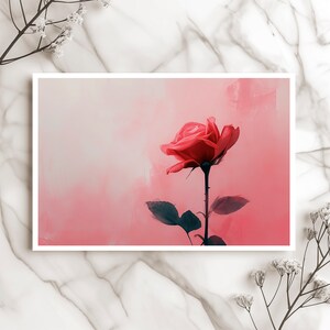 Elegant Rose Greeting Card - Watercolor Floral Design for Anniversary, Birthday, Romantic Occasions