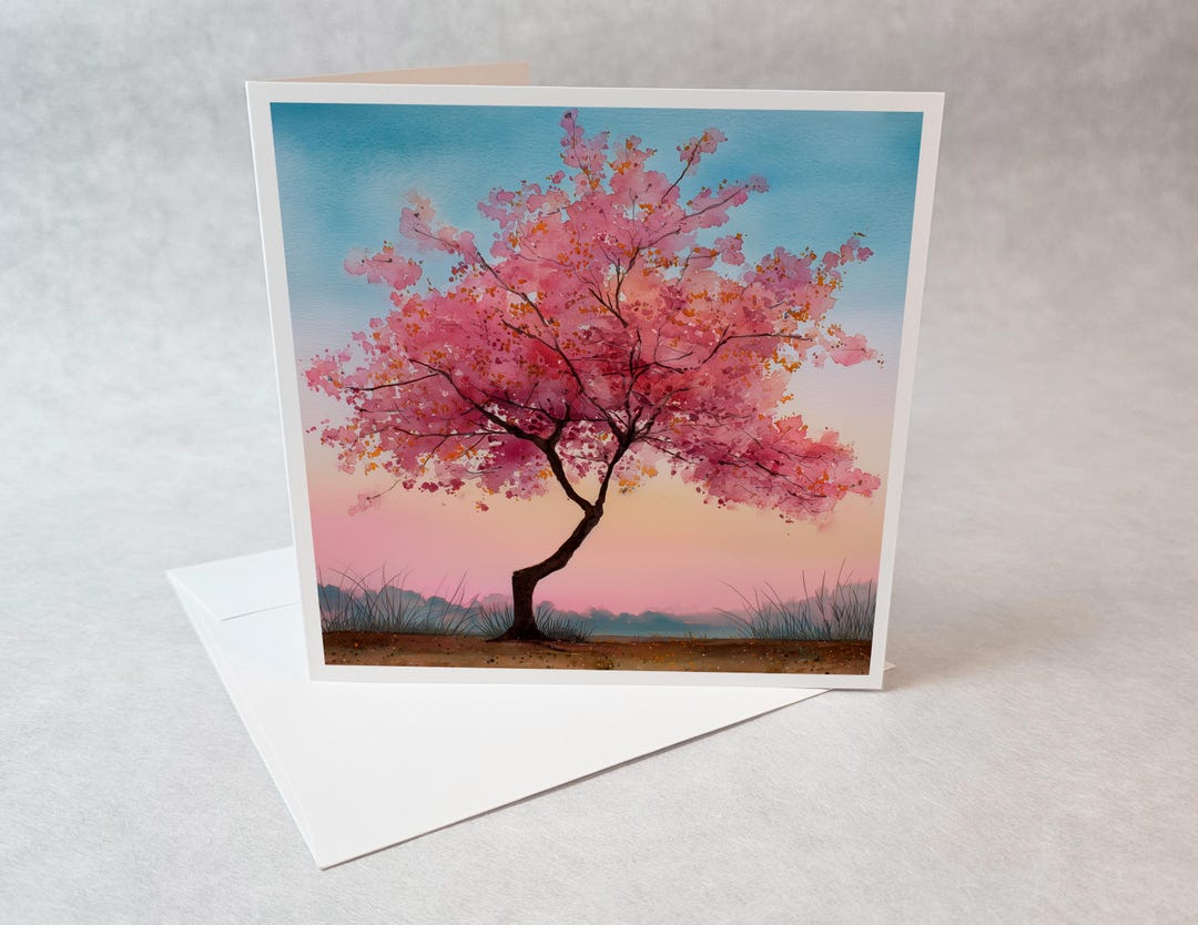 Cherry Blossom Greeting Card Birthday Card Floral Card Spring Tree ...