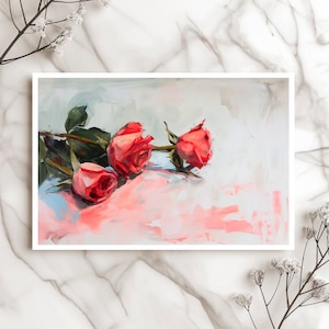 Carte Trio de Roses - Carte de Souhait - Carte de Saint-Valentin