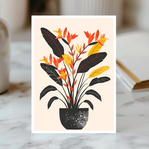Carte d'anniversaire, Carte plante, Carte Vintage, Carte art Botanique