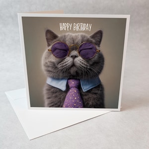 Carte drôle chat anniversaire humour adulte I licked it so it's mine pour homme femme ami collègue fête gag original unique