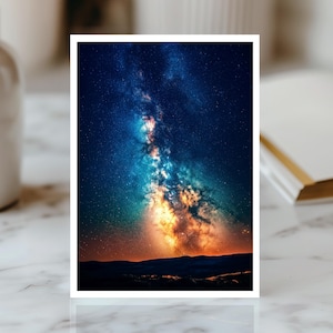 Carte Univers Voie Lactée, Carte Nuit Étoilée, Carte Anniversaire Cosmique, Carte Art Galaxie, Carte Céleste