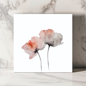 Carte de Vœux Coquelicots Aquarelle, Art Floral Délicat, Parfaite pour Toute Occasion, Enveloppe Incluse