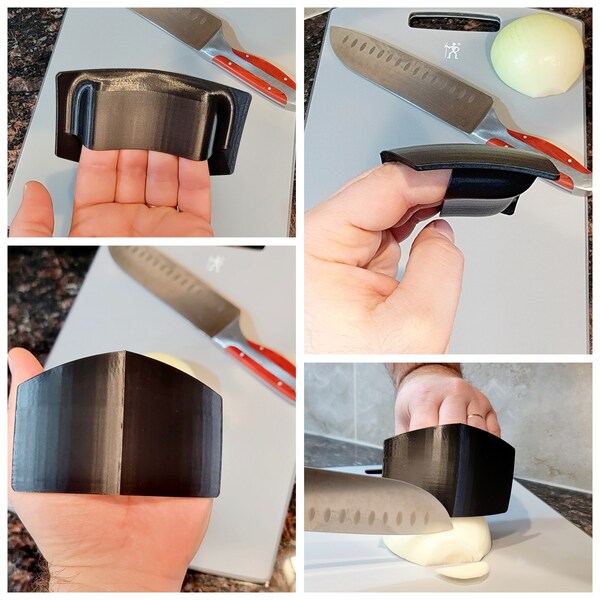 Premium Black Kitchen Shield - Finger Guard for Safe Chopping & Slicing - Durable Cooking Tool Accessory